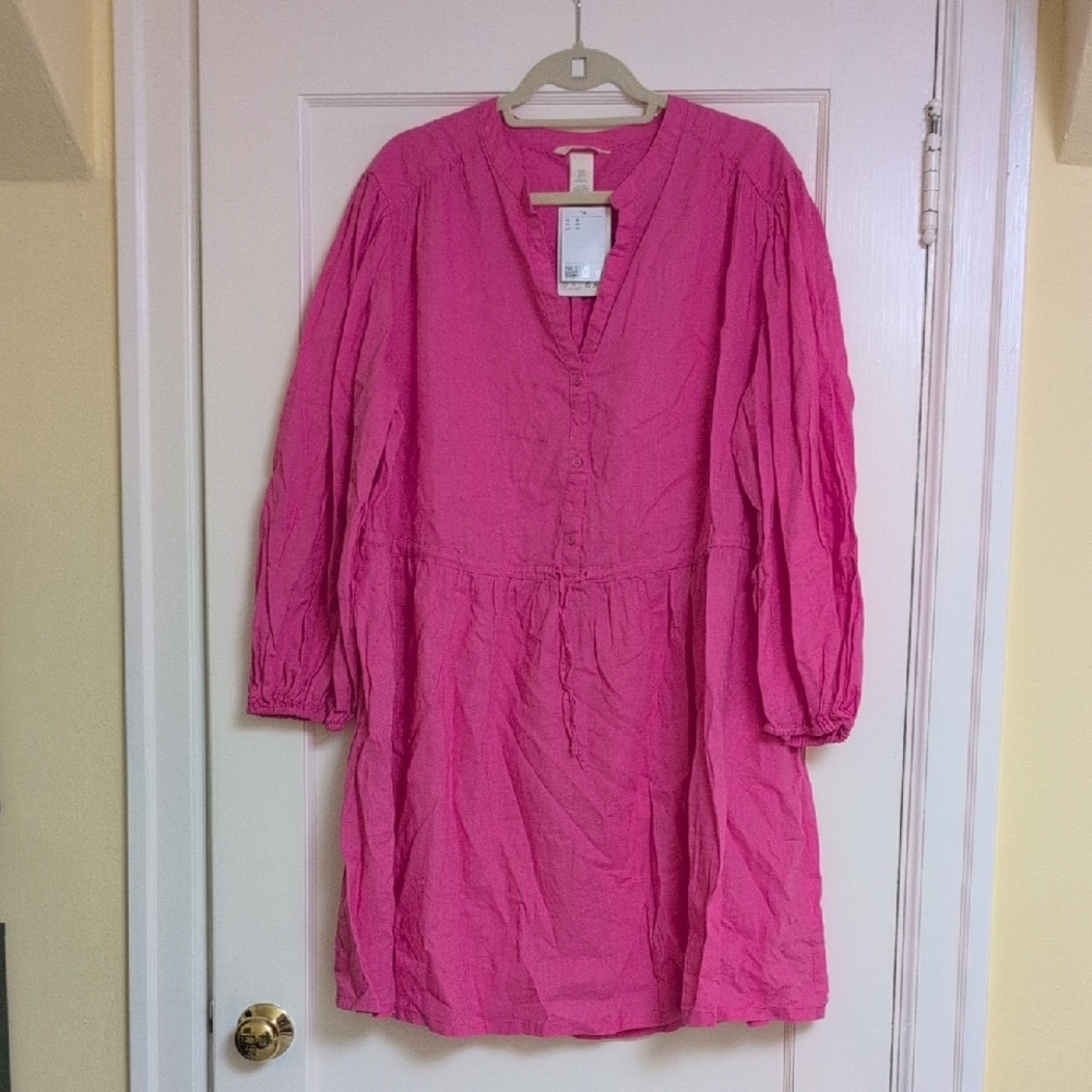 H&M Pink Long-Sleeve Dress